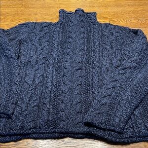 Ralph Lauren Navy Cable Knit Turtleneck Sweater Women’s XL
